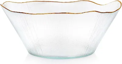 Image de Bol en verre avec bord doré DATURA, 28 cm