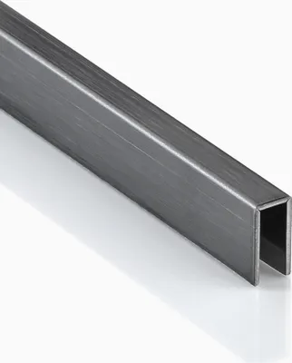 Produktbild von Deko Bordüre U-Profil Zierleiste Fliesenschiene Edelstahl V2A L250cm 3mm schwarz gebürstet