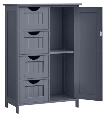 Immagine prodotto di Mobile da bagno grigio scuro – in MDF – con cassetti spaziosi – ripiano regolabile – dimensioni 30 x 55 x 82 cm