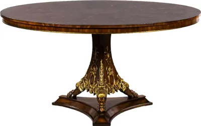 Produktbild von Casa Padrino Luxus Barock Esstisch Dunkelbraun Intarsien / Gold Ø 150 cm - Runder Barockstil Massivholz Küchentisch - Luxus Esszimmer Möbel im Barockstil - Barock Esszimmer Möbel