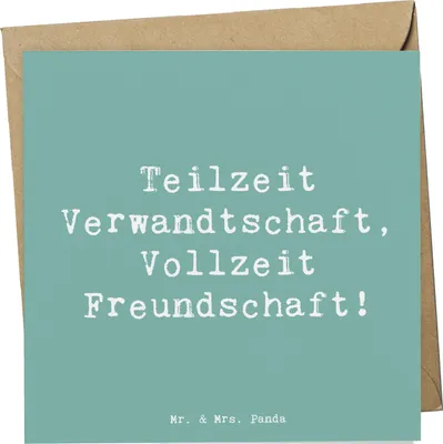 Produktbild von Mr. & Mrs. Panda Grußkarte Spruch Halbbruder Freundschaft - Meeresbrise - Geschenk, doppelkarte, Klappkarte, Geschwister, Freude, Jubiläen, Familienmitglieder, faltkarte