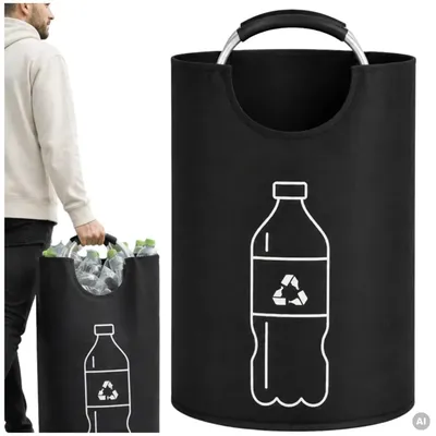 Produktbild von Faltbarer Korb für Plastikflaschen, 115 l, mit Griffen und Pfandsystem