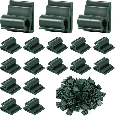 Imagen del producto de Clips de sujeción de PVC, 100 unidades, color verde, para fijar protectores de visibilidad