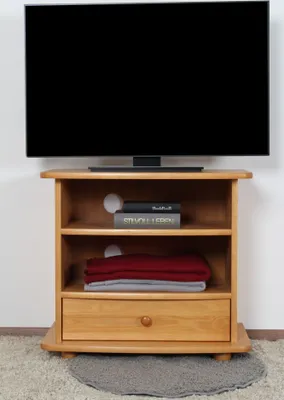 Produktbild von TV-Unterschrank Kiefer massiv Vollholz Erlefarben Junco 199 - Abmessungen: 66 x 72 x 43 cm (H x B x T)