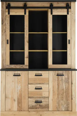 Produktbild von Buffetschrank SHELTON-61 in Old Style hell Nb. mit anthrazit, B/H/T: ca. 133/201/38 cm
