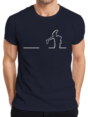 Produktbild von Balum La Linea Lui Osvaldo Cavandoli Cartoon Balum Balum Herren T-Shirt, Navy, XL