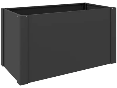 Produktbild von Hochbeet mit offenem Boden, Pflanzkasten mit Verstärkungsstange und Handschuhen, 102 x 52 x 55 cm, Schwarz