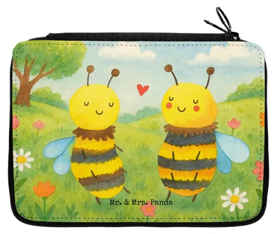 Produktbild von Mr. & Mrs. Panda Federmäppchen Biene Verliebt Design - Weiß - Geschenk, Federtasche, Federmappe, Schulmäppchen, Bleistiftetui, Mäppchen