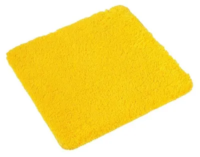 Image de Omgoods - Tapis de bain sans découpe pour siphon, antidérapant, jaune, 45 x 45 cm