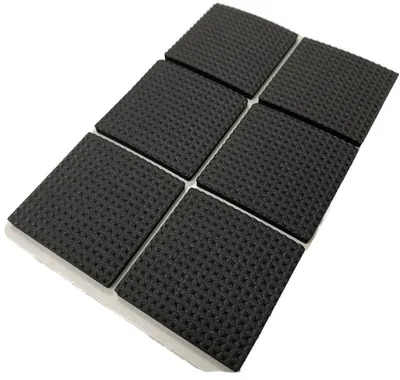 Immagine prodotto di Go Go Gadget – Sottopiedini adesivi per mobili – quadrati – antiscivolo – feltro resistente ai graffi – protezioni in gomma per sedie – neri – feltro protettivo – feltro adesivo – 4,5 x 4,5 cm – 1 set da 6 pezzi