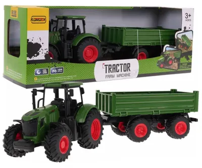 Produktbild von Lebula Traktor-Set mit Anhänger, großes Fahrzeug, Maßstab 1:24, grün