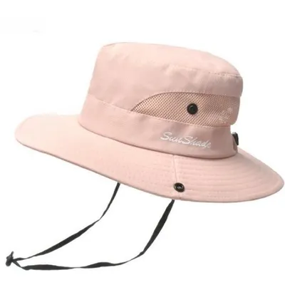 Produktbild von Kinder Sonnenhut – Bucket Hat mit UV Schutz UPF50+ – breite Krempe & Zopföffnung – schnell trocknend – atmungsaktiver Strand- & Outdoor Hut