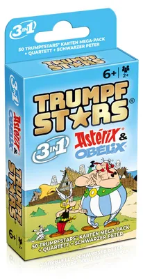 Produktbild von Kartenspiel Trumpfstars Asterix & Obelix 3 in 1 Quartettspiel ab 6 Jahren für 2+ Spieler