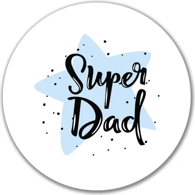 Produktbild von Huuraa Aufkleber Super Dad Bester Papa 10cm rund Sticker Geschenkidee