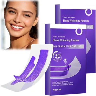 Produktbild von 14 Stück Zahnaufheller,Purple Whitening Strips,Whitening Strips Lila & Purple für Zähne - Sichtbar hellere Zähne, schonende Formel, rutschfester Halt