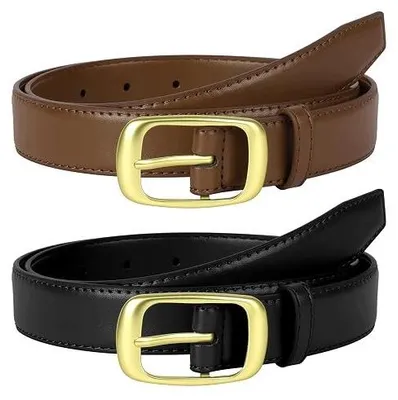 Zdjęcie produktu dla Pasek damski ze skórypoliuretan złota klamra elegancki dla kobiety