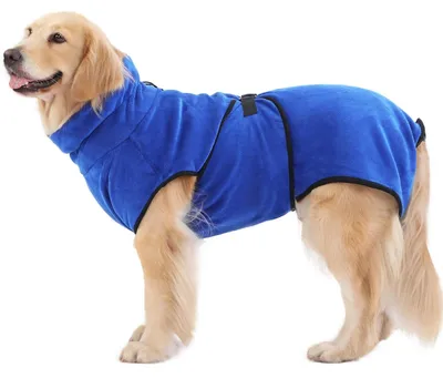 Produktbild von PETTOM: Weicher Bademantel aus Mikrofaser für Haustiere, Hunde. Super saugfähige Hundemantel, schnell trocknend, Handtuchqualität, verstellbar