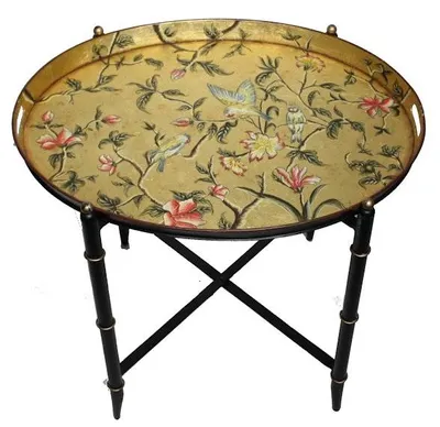 Imagen del producto de Mesa auxiliar "Meander" con bandeja, color Vogel goud, 62x47x57 cm