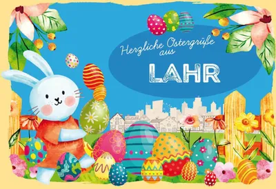 Produktbild von vianmo Holzschild 20x30 cm Ostergrüße LAHR Ostern