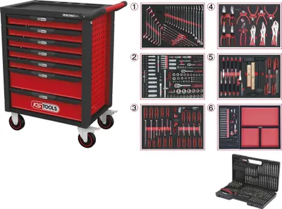 Produktbild von KS TOOLS Werkzeugwagen 826.7598 788mm 976mm Stahlblech