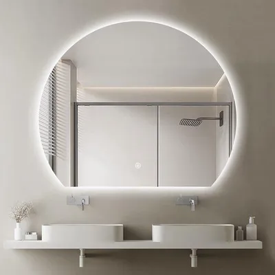 Produktbild von FENOMÉ Lisa Rundspiegel – LED‑Beleuchtung & Spiegelheizung mit Touch‑Schalter – 60 cm