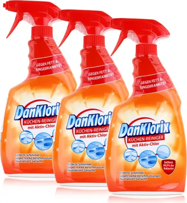 Produktbild von DanKlorix Küchen-Reiniger 750ml - Mit Aktiv-Chlor (3er Pack)