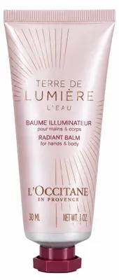 Obrázek produktu pro L'Occitane Terre de Lumière L'Eau Radiant Balm, Krémová, Ženy, Suchá pokožka, Normální pokožka, Změkčující, 30 ml, Tuba