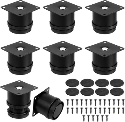 Imagen del producto de Patas ajustables para muebles, color , 5 cm de altura, juego de 8 unidades, con deslizadores de fieltro