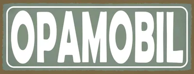 Produktbild von vianmo Blechschild 10x27 cm Opamobil grünes