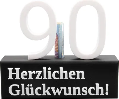 Produktbild von 90. Geburtstag Geschenk Jubiläum 90 Hochzeit Geschenkidee Zahlenständer Neunzig