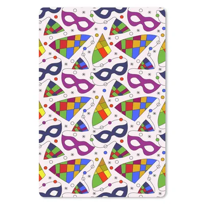 Produktbild von MuchoWow® Mauspad Mousepad Karneval - Muster - Masken 18x27 cm - Mousepads - Maus Mat - Pad - Mausunterlage