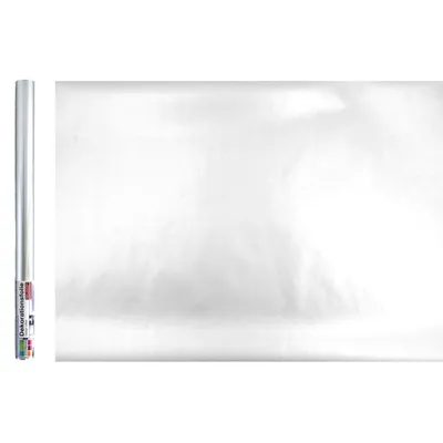 Produktbild von Selbstklebende Dekorationsfolie Silber Klebefolie Dekofolie Möbelfolie 45 x 200 cm Schrankfolie Zuschneidbar Folie Möbel Tapete