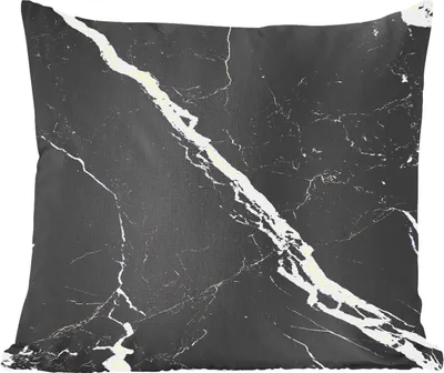 Produktbild von MuchoWow® Zierkissen Sofakissen Wohnzimmer Dekokissen 45x45 cm Marmor - Schwarz - Weiß - Muster - Schlafpolster - Polster für das Sofa