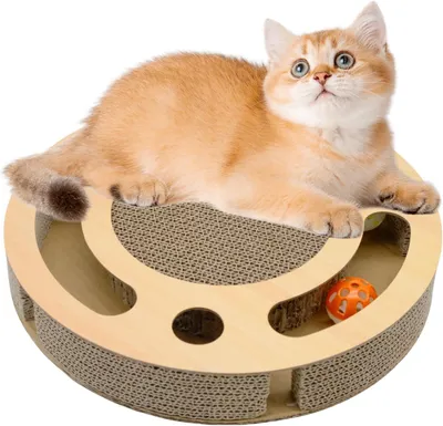 Produktbild von 3 in 1 Kratzbaum, mit Glöckchen und Catnip, 33×33×5 cm, für Wohnungskatzen