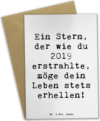 Produktbild von Mr. & Mrs. Panda Grußkarte Spruch 2019 Geburtstag Stern - Weiß - Geschenk, Glückwunsch, osterkarten, Geburtstagsgeschenke, Alter, Geburtstagsideen, hochzeitskarten