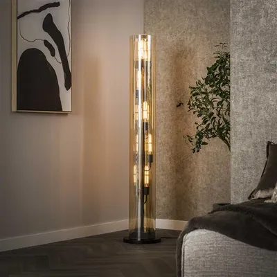 Produktbild von Hoyz-Kollektion – Stehleuchte 5L Tube Bernsteinglas – Artic Black