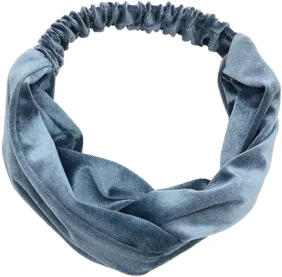 Immagine prodotto di CHPN – Fascia per capelli a torsione – Fascia per capelli in velluto – Fascia frontale a torsione – Blu – Accessorio per capelli alla moda – Fascia in velluto per i capelli