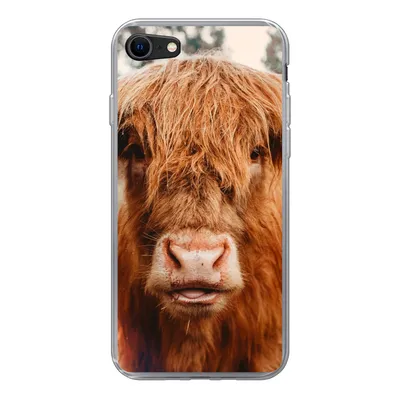 Produktbild von MuchoWow® Handyhülle Schutzhülle Hülle für iPhone 8 Kuh - Schottischer Hochländer - Hörner - Braun - Landschaft Silikon Softcase Handy Hülle - Schutzhaube