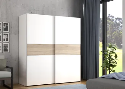 Immagine prodotto di Armadio Casa Dolce ROBERTA, bianco+Sonoma, 170x61,2x190,5 cm con doppie ante scorrevoli