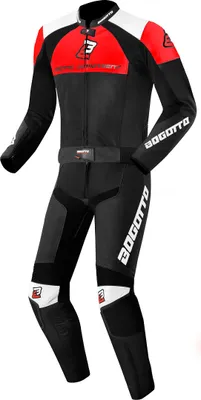 Produktbild von Bogotto Losail 2-Teiler Motorrad Lederkombi, schwarz/weiß/rot, 48