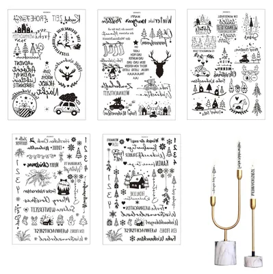 5 Kerzen-Tattoos für Weihnachten, Rub-on-Sticker, Adventszahlen