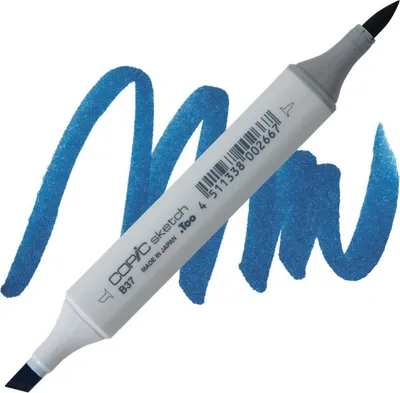 Image de COPIC Sketch double-face Pinceau & Ciseau, B37 Bleu anversois