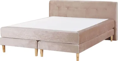 Obrázek produktu pro BELIANI Rozkládací postel béžová sametová čalouněná dvoulůžková s matrací 180 x 200 cm