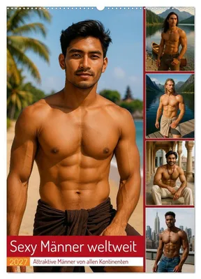 Produktbild von Sexy Männer weltweit (Wandkalender 2027 DIN A2 hoch), CALVENDO Monatskalender