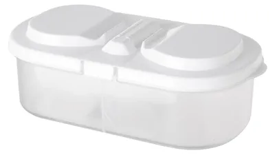 Produktbild von Luftdichter Lebensmittelbehälter, 2-Fächer-Snackbox mit Deckel, stapelbare Obstbox für Kühlschrank, Küche, Speisekammer, Picknicks
