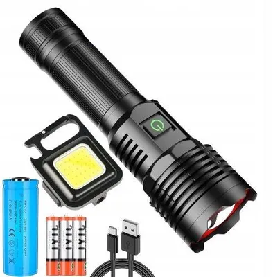 Zdjęcie produktu dla LATARKA LED + MOCNA WODOODPORNA SZPERACZ | USB AKMULATOR LAMPA PRO 3000 lm
