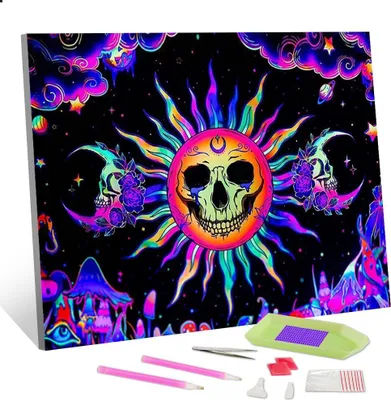 Obrázok produktu pre 5D diamantová výšivka Maľba lebky 30x40 cm
