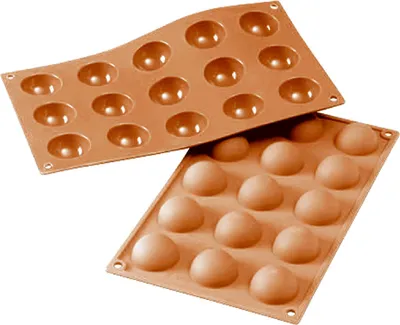 Produktbild von Silikomart Muffinbackform Halbkugel 15er Ø4cm H 2cm Silikon, terracotta