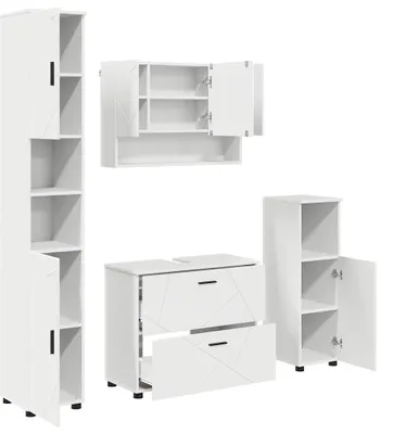 Immagine prodotto di Set di mobili per il bagno con cassetto con porta 4 pcs Bianco