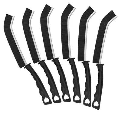 6 Spalt-Reinigungsbürsten, schwarz, 22,5 x 2,8 x 1,5 cm
